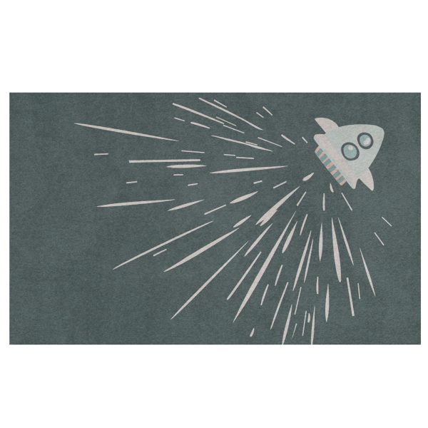 There’s no limit to how high you can fly with the Thunder Rocket rug!